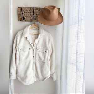 Blanknyc Faux Shearling Shacket Sherpa Jacket Vanilla Shake Size XS